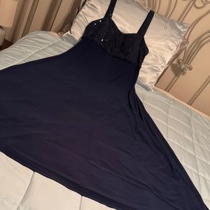 Navy blue floor length gown